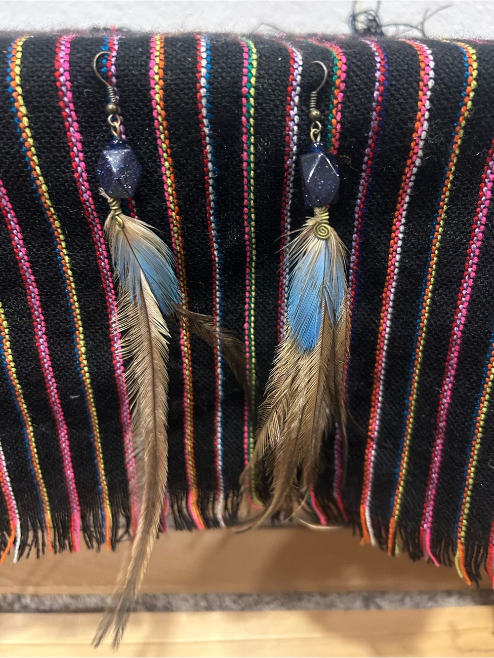 Handmade feather earrings from Mexico 🪶